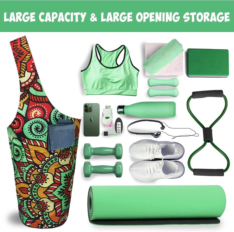 saniwu Yoga Mat Bag Carrier for Women with Side Large Pocket Durable Linen Workout Gym Travel Storage Pilates Mats - Image 4